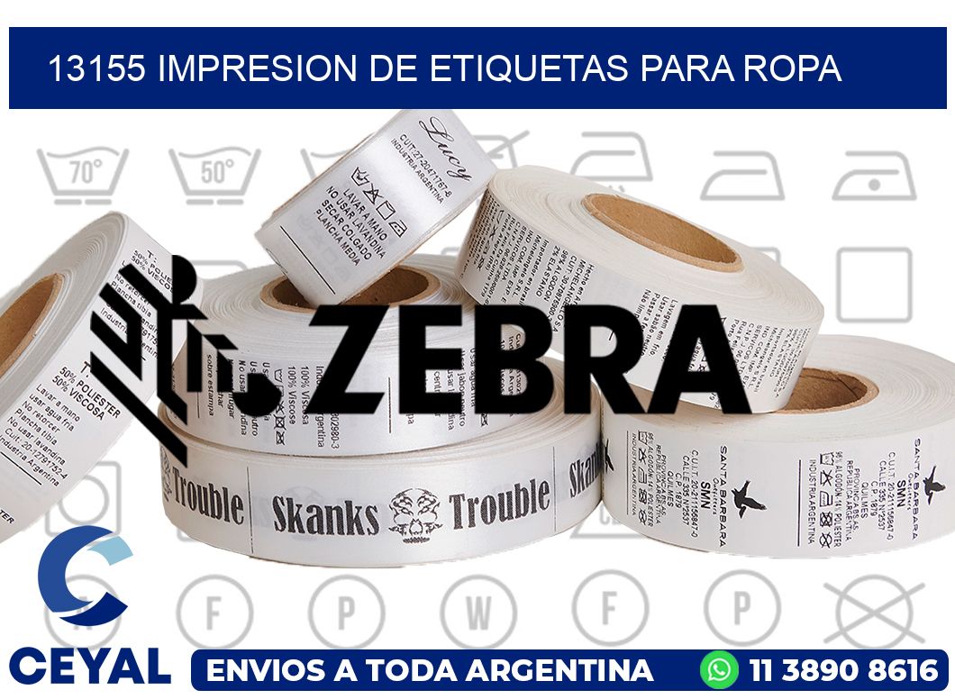 13155 IMPRESION DE ETIQUETAS PARA ROPA