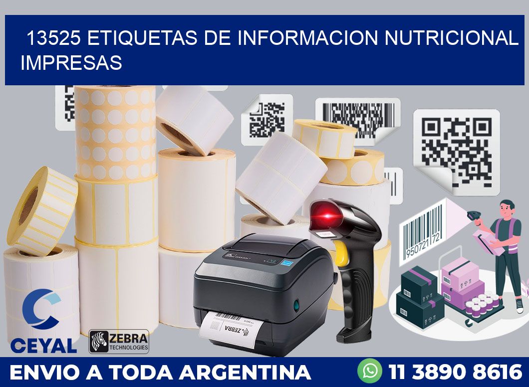 13525 ETIQUETAS DE INFORMACION NUTRICIONAL IMPRESAS
