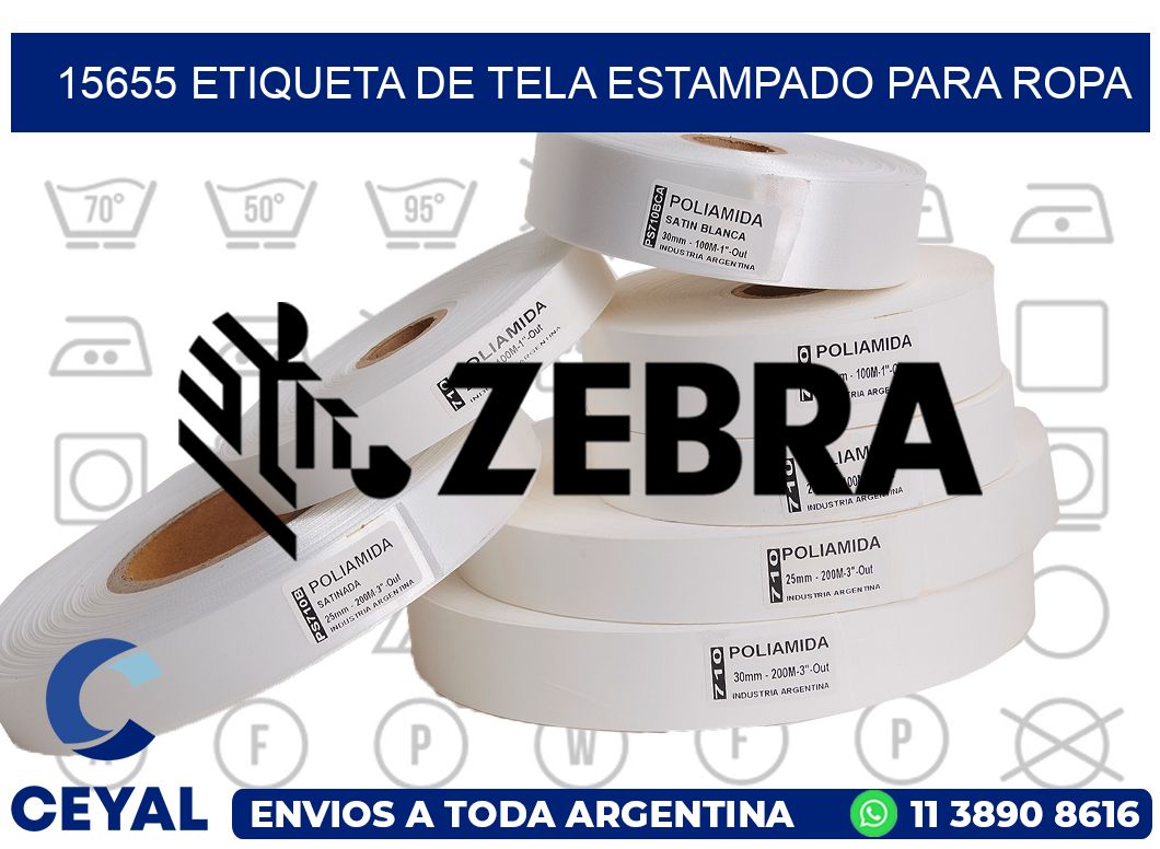 15655 ETIQUETA DE TELA ESTAMPADO PARA ROPA