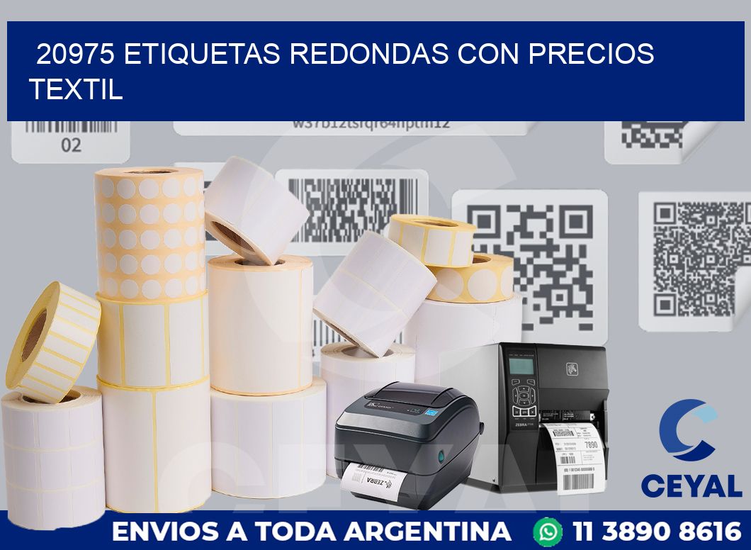 20975 ETIQUETAS REDONDAS CON PRECIOS TEXTIL