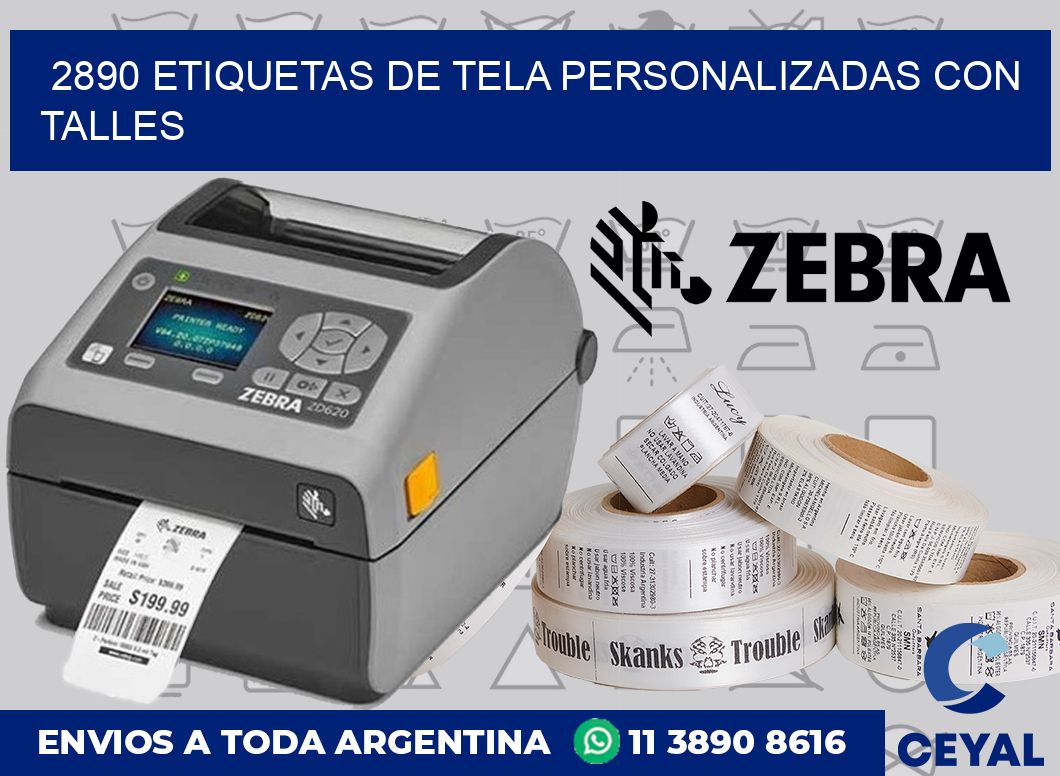 2890 ETIQUETAS DE TELA PERSONALIZADAS CON TALLES