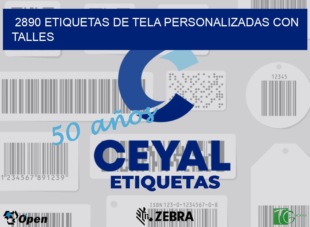 2890 ETIQUETAS DE TELA PERSONALIZADAS CON TALLES