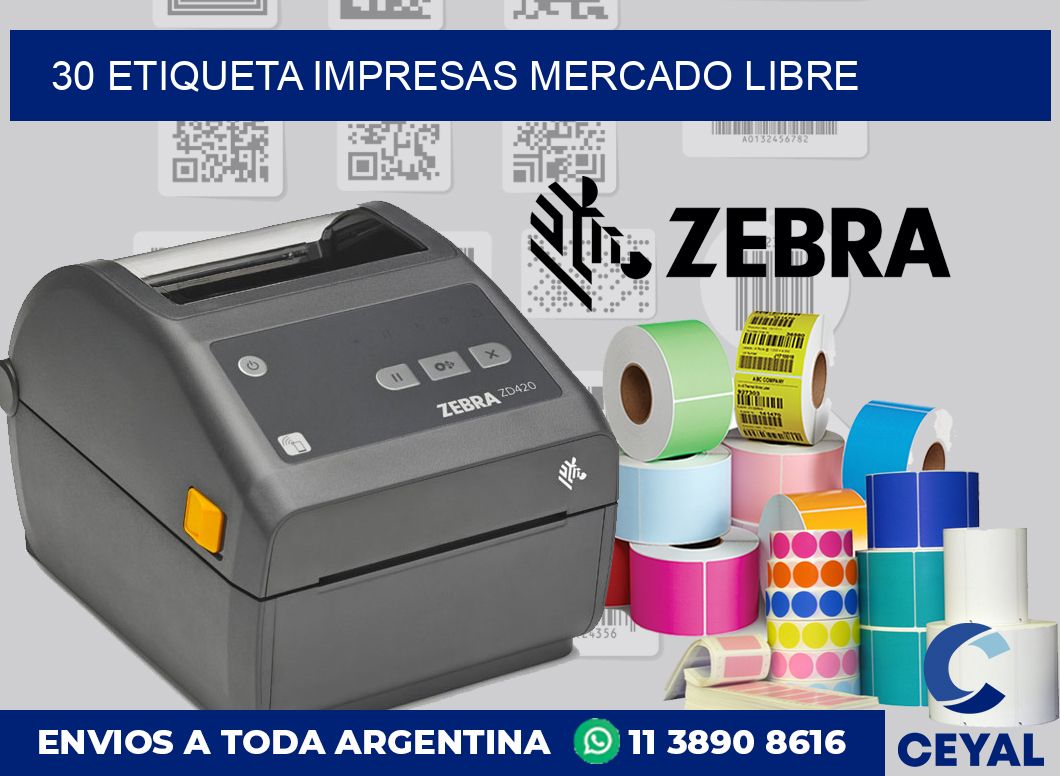 30 ETIQUETA IMPRESAS MERCADO LIBRE