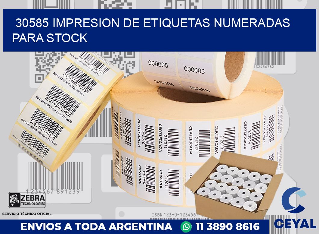 30585 IMPRESION DE ETIQUETAS NUMERADAS PARA STOCK