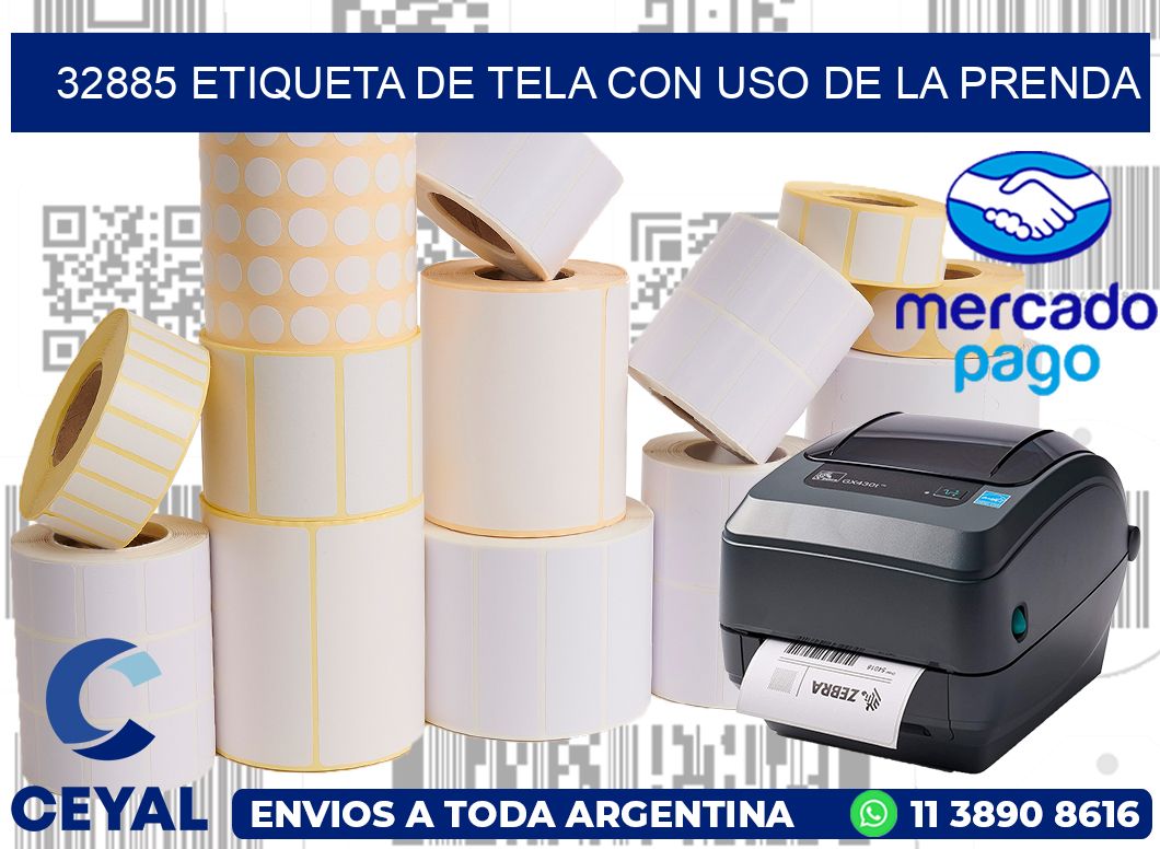 32885 ETIQUETA DE TELA CON USO DE LA PRENDA