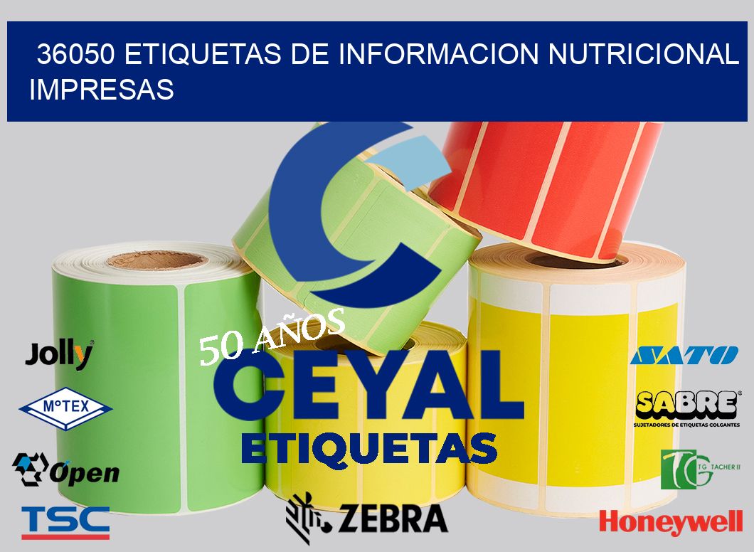 36050 ETIQUETAS DE INFORMACION NUTRICIONAL IMPRESAS