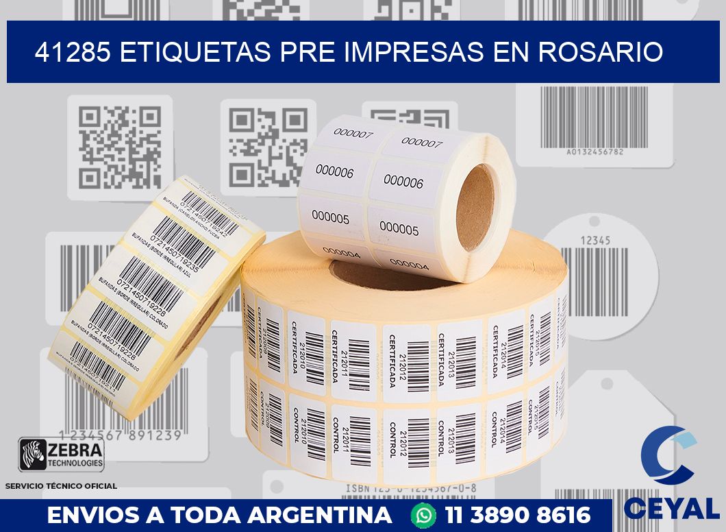 41285 ETIQUETAS PRE IMPRESAS EN ROSARIO
