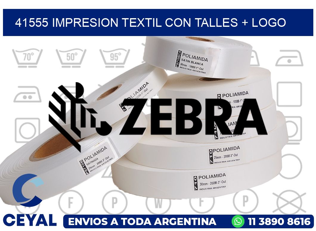 41555 IMPRESION TEXTIL CON TALLES + LOGO
