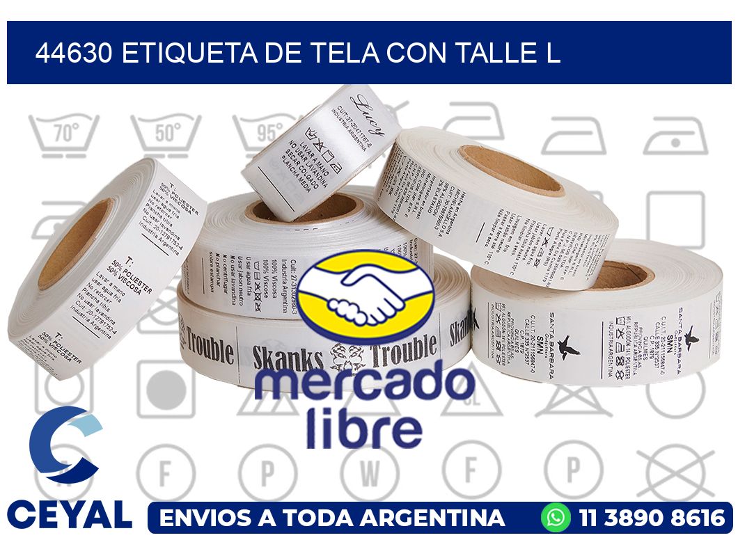 44630 ETIQUETA DE TELA CON TALLE L