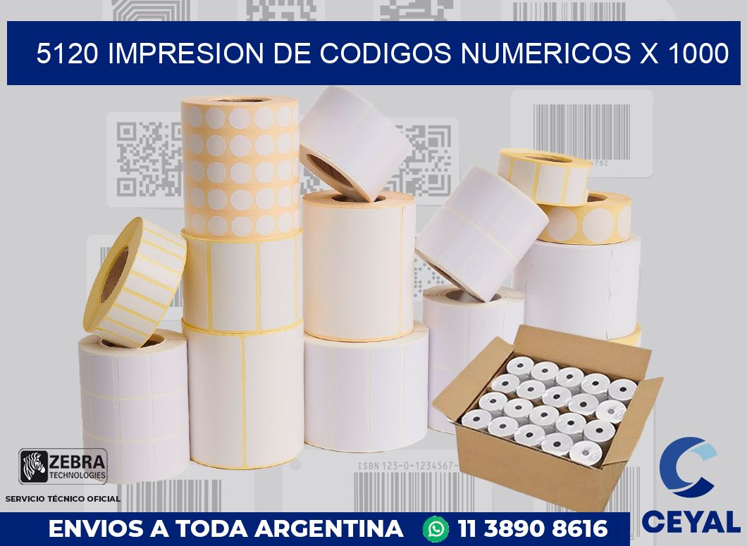 5120 impresion de codigos numericos x 1000