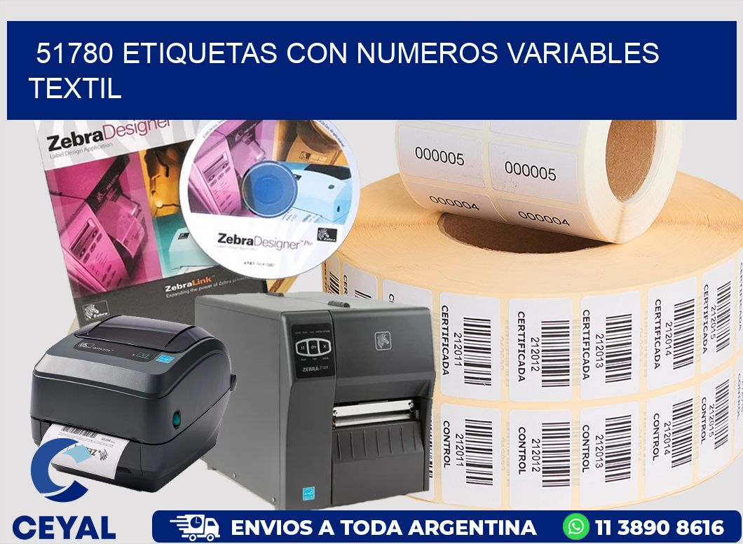 51780 ETIQUETAS CON NUMEROS VARIABLES TEXTIL