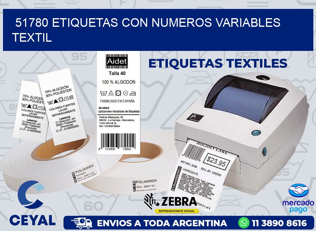 51780 ETIQUETAS CON NUMEROS VARIABLES TEXTIL