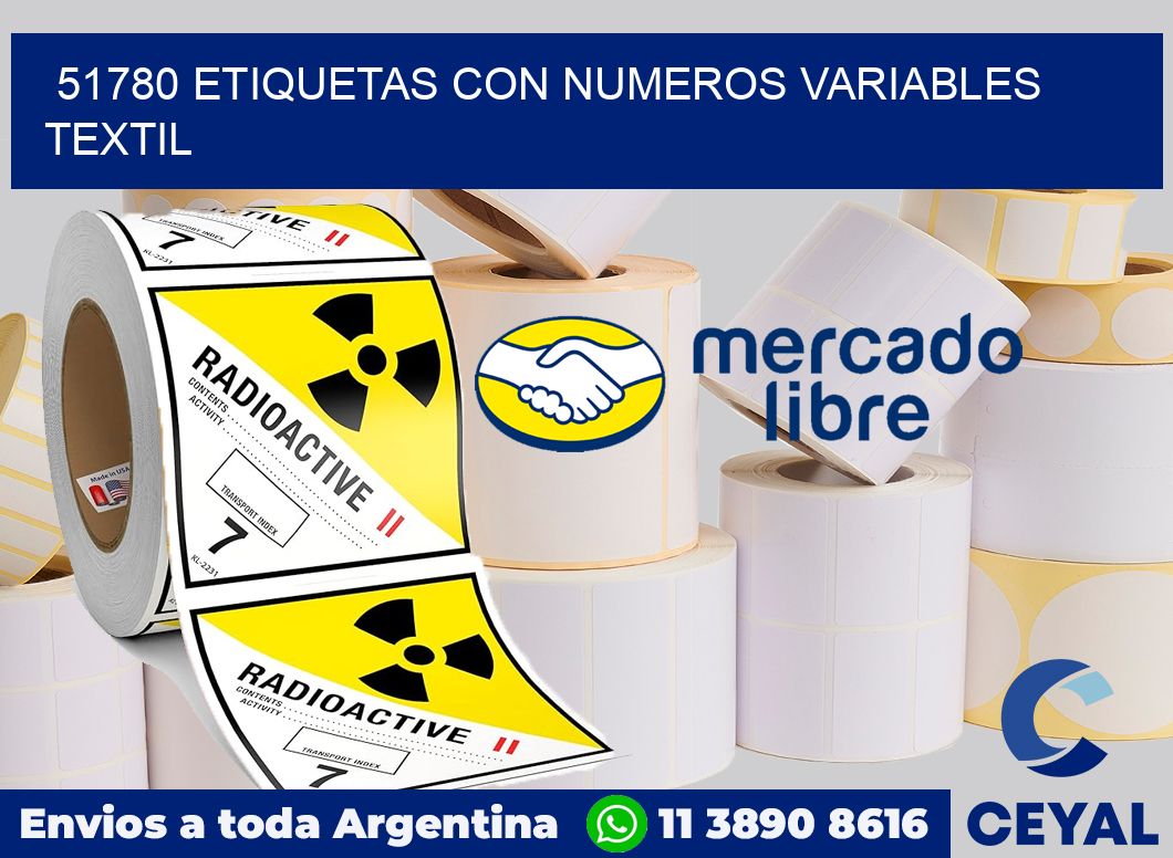 51780 ETIQUETAS CON NUMEROS VARIABLES TEXTIL