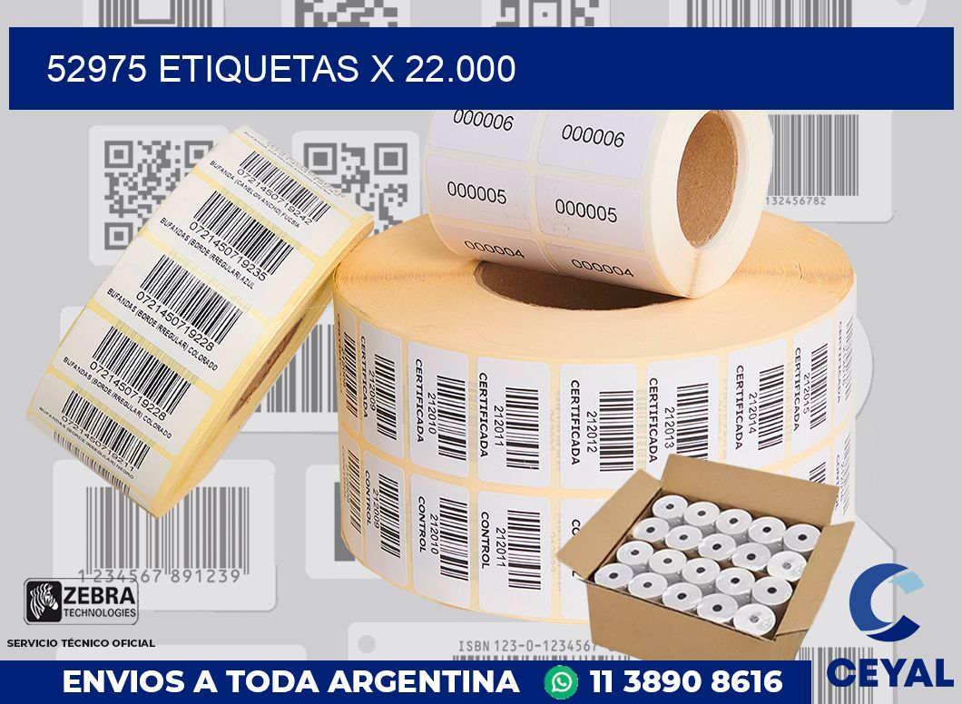 52975 Etiquetas x 22.000
