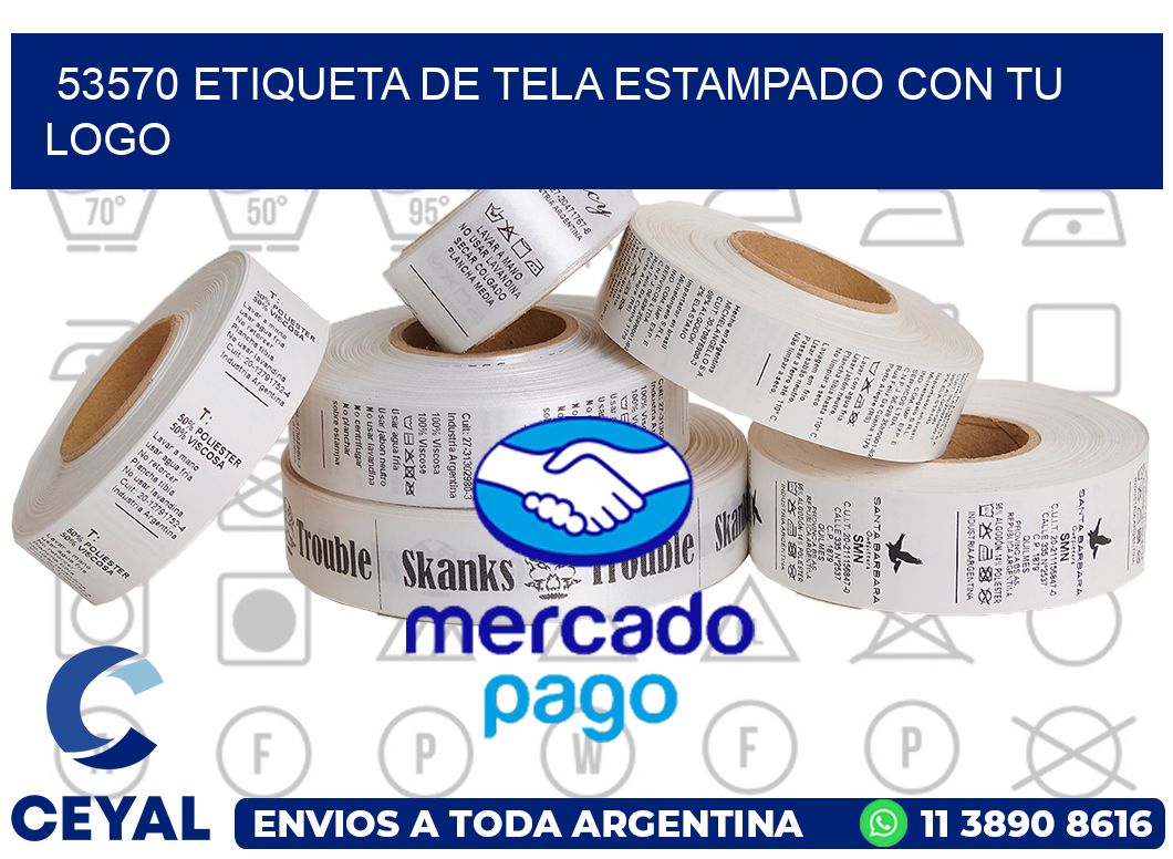 53570 ETIQUETA DE TELA ESTAMPADO CON TU LOGO