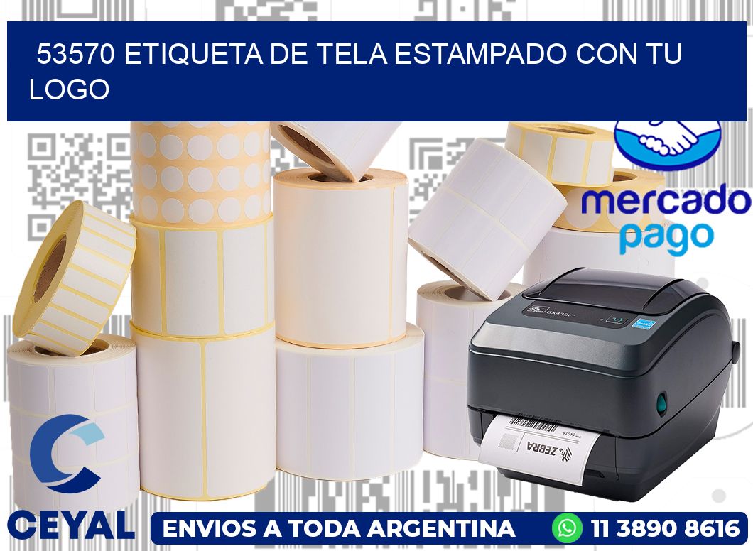53570 ETIQUETA DE TELA ESTAMPADO CON TU LOGO