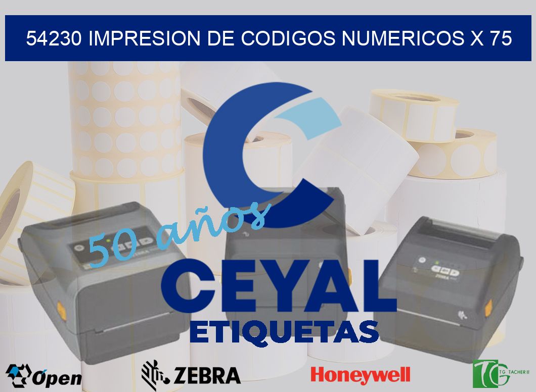 54230 impresion de codigos numericos x 75