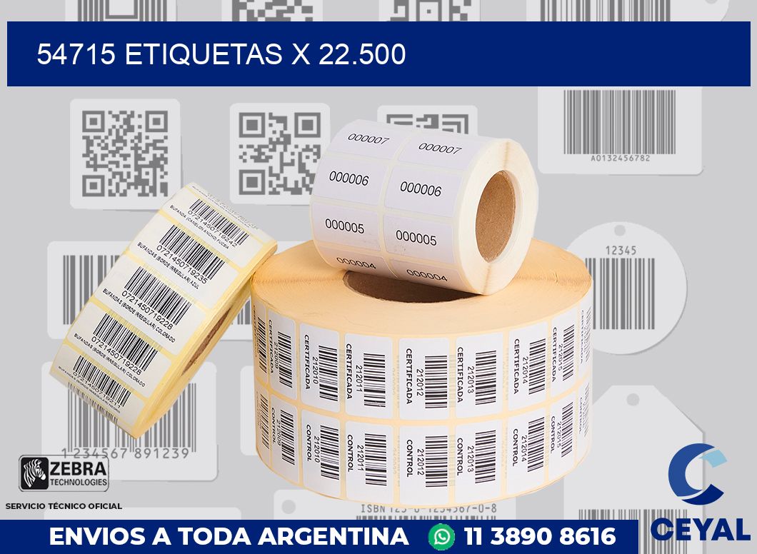 54715 Etiquetas x 22.500