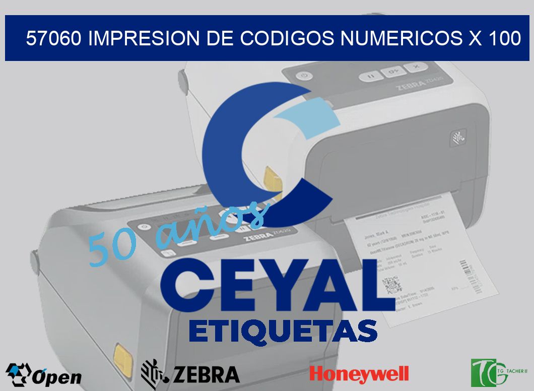 57060 impresion de codigos numericos x 100