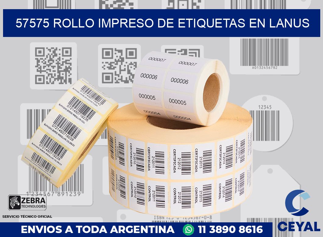 57575 ROLLO IMPRESO DE ETIQUETAS EN LANUS