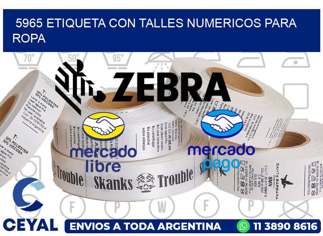 5965 ETIQUETA CON TALLES NUMERICOS PARA ROPA