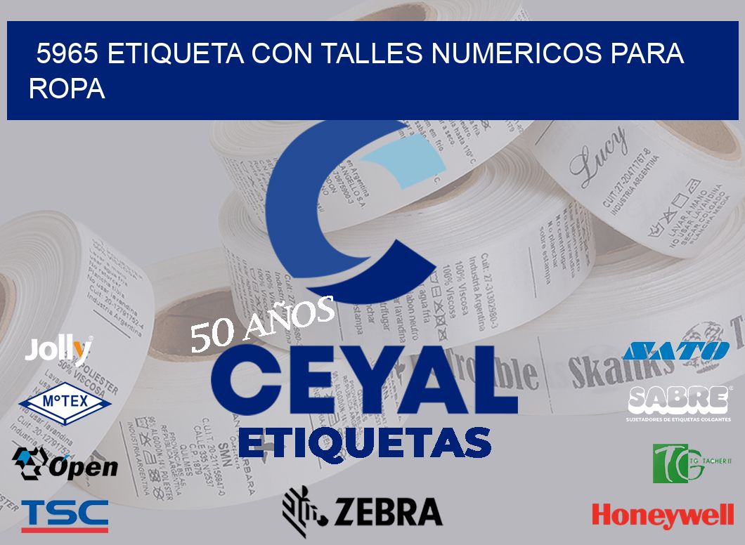 5965 ETIQUETA CON TALLES NUMERICOS PARA ROPA