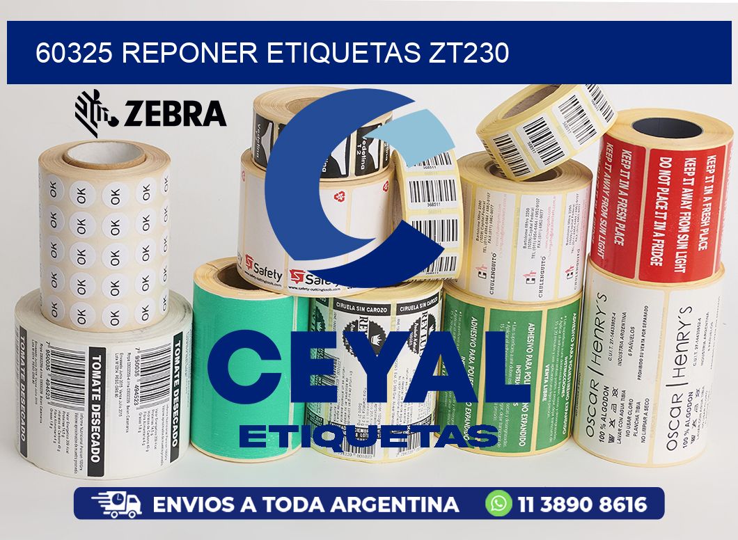 60325 REPONER ETIQUETAS ZT230