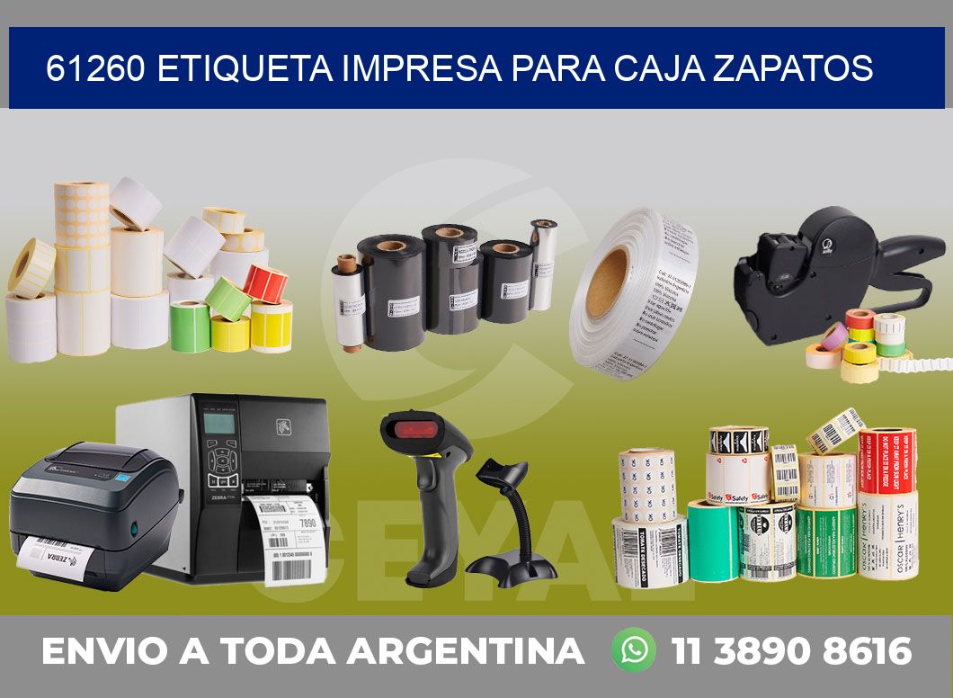 61260 ETIQUETA IMPRESA PARA CAJA ZAPATOS