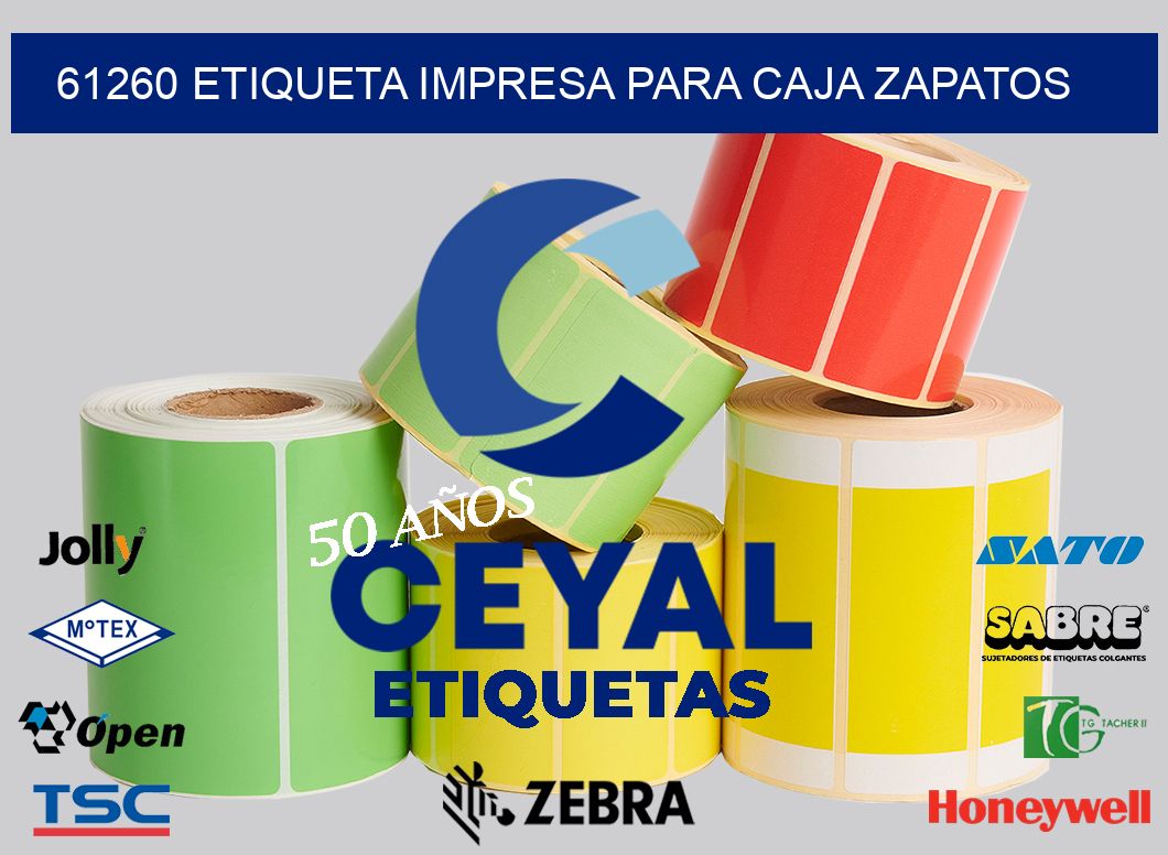61260 ETIQUETA IMPRESA PARA CAJA ZAPATOS