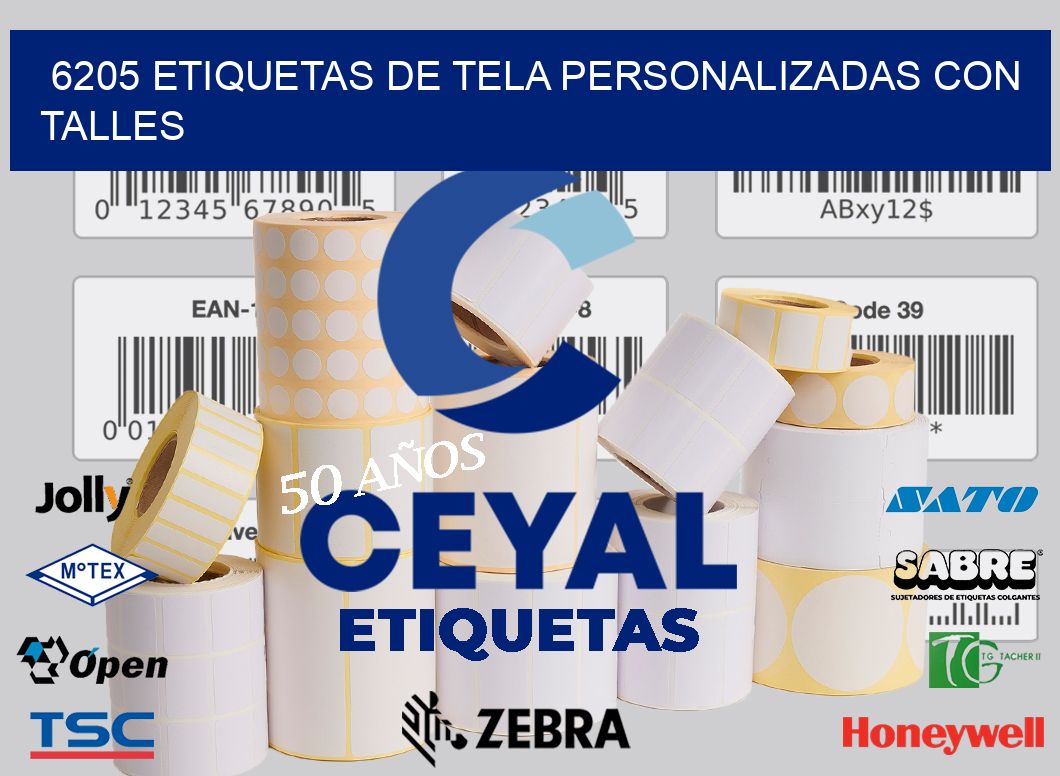 6205 ETIQUETAS DE TELA PERSONALIZADAS CON TALLES