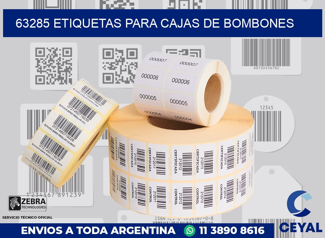 63285 ETIQUETAS PARA CAJAS DE BOMBONES