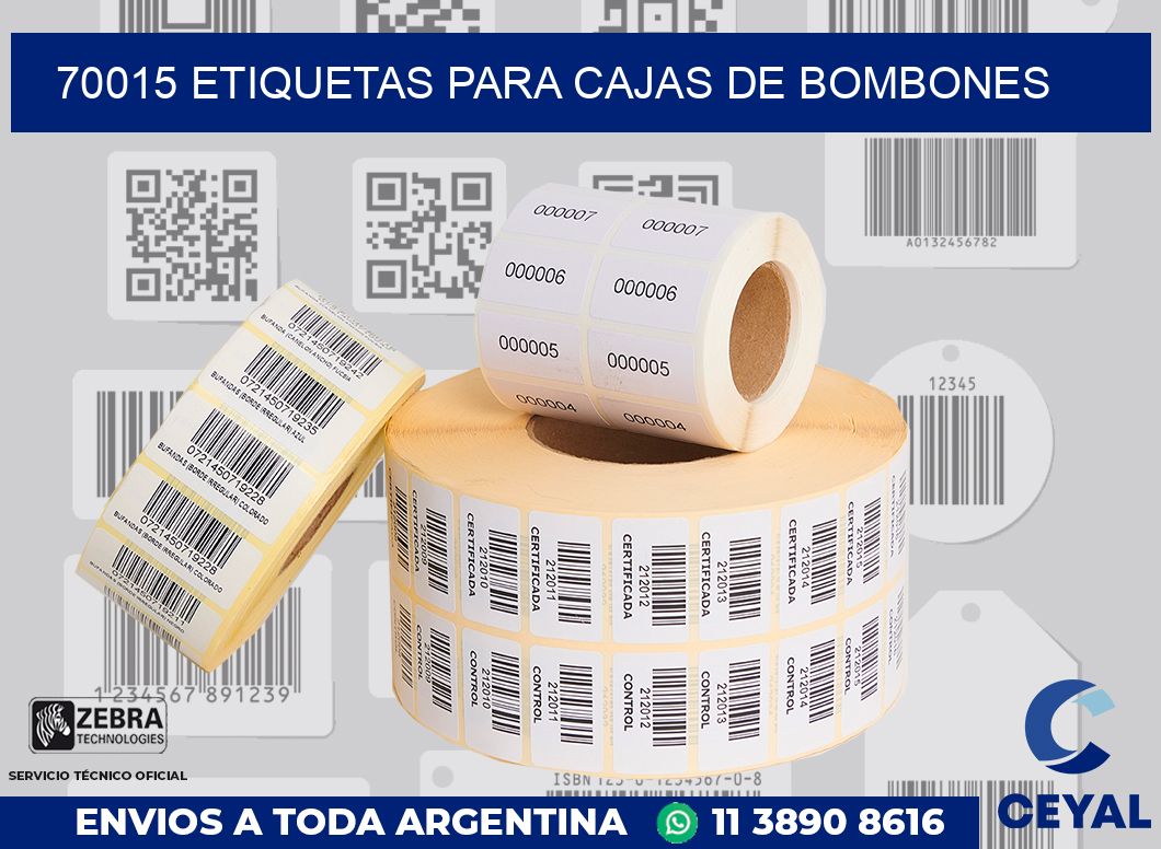 70015 ETIQUETAS PARA CAJAS DE BOMBONES