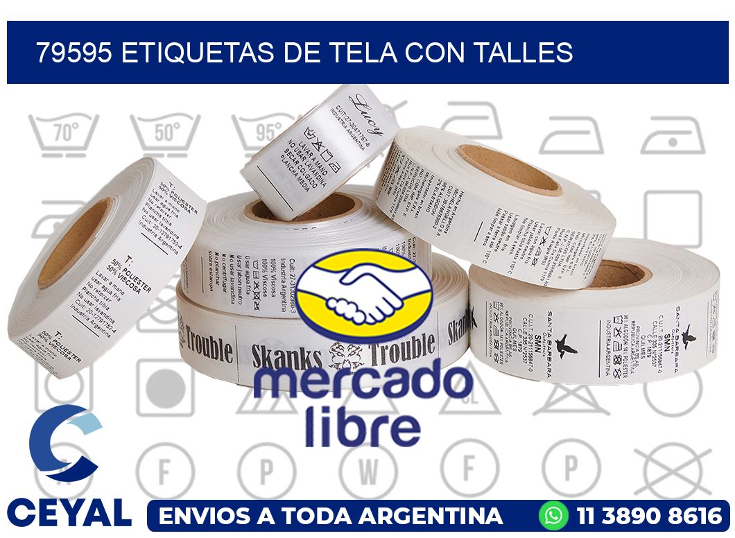 79595 ETIQUETAS DE TELA CON TALLES