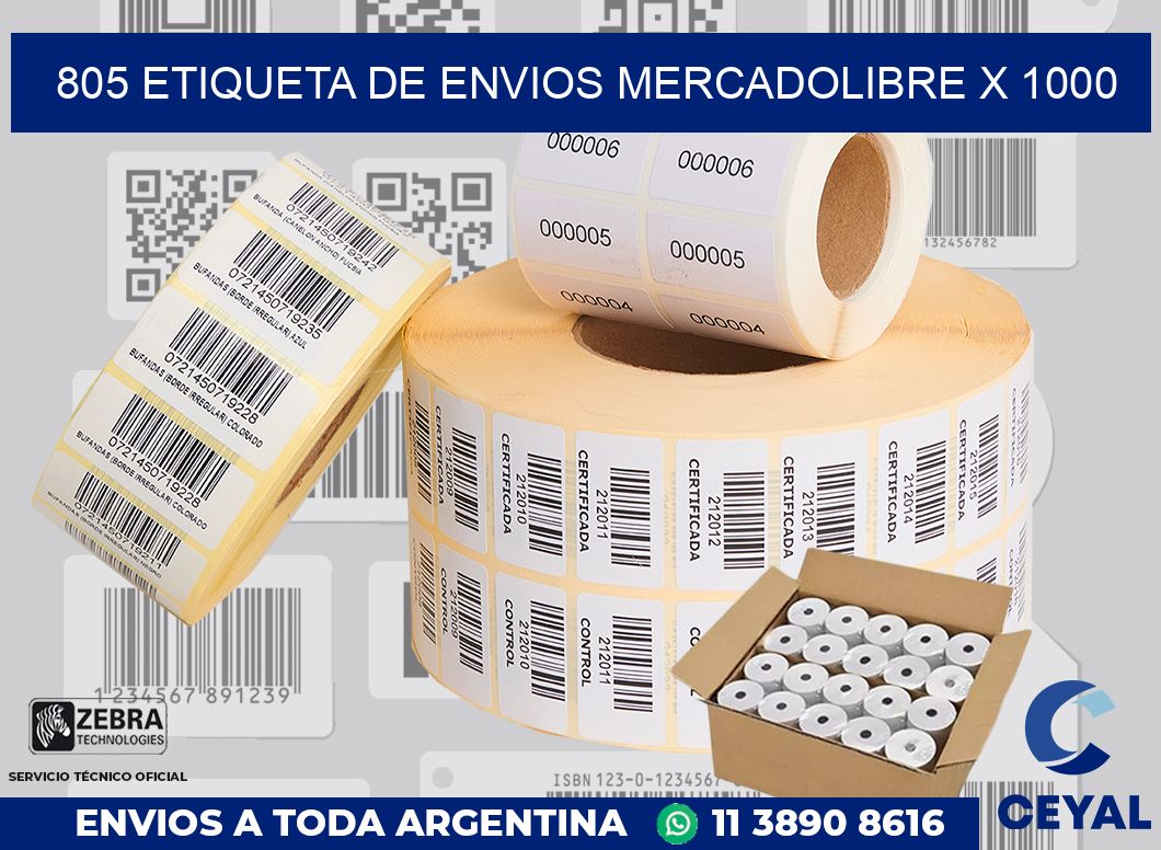 805 etiqueta de envios mercadolibre x 1000