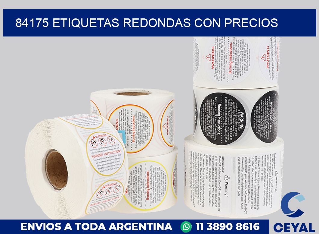 84175 ETIQUETAS REDONDAS CON PRECIOS