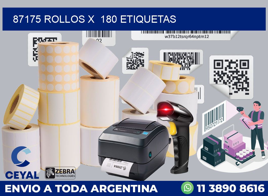 87175 Rollos x  180 etiquetas