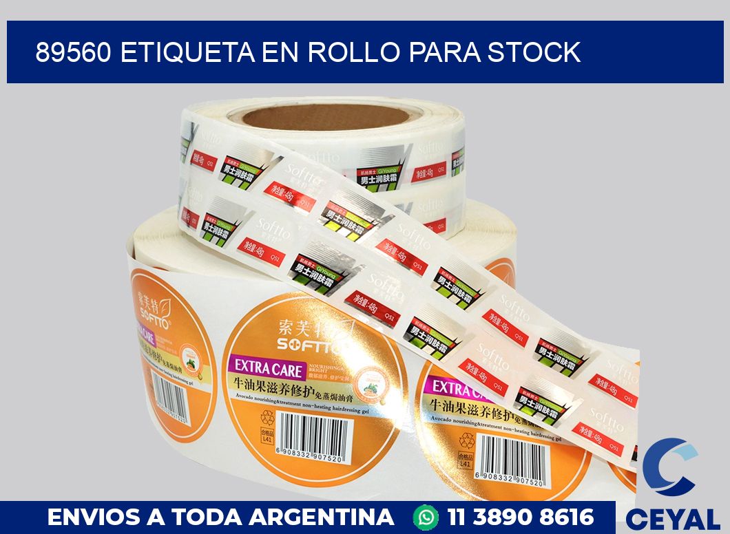 89560 ETIQUETA EN ROLLO PARA STOCK