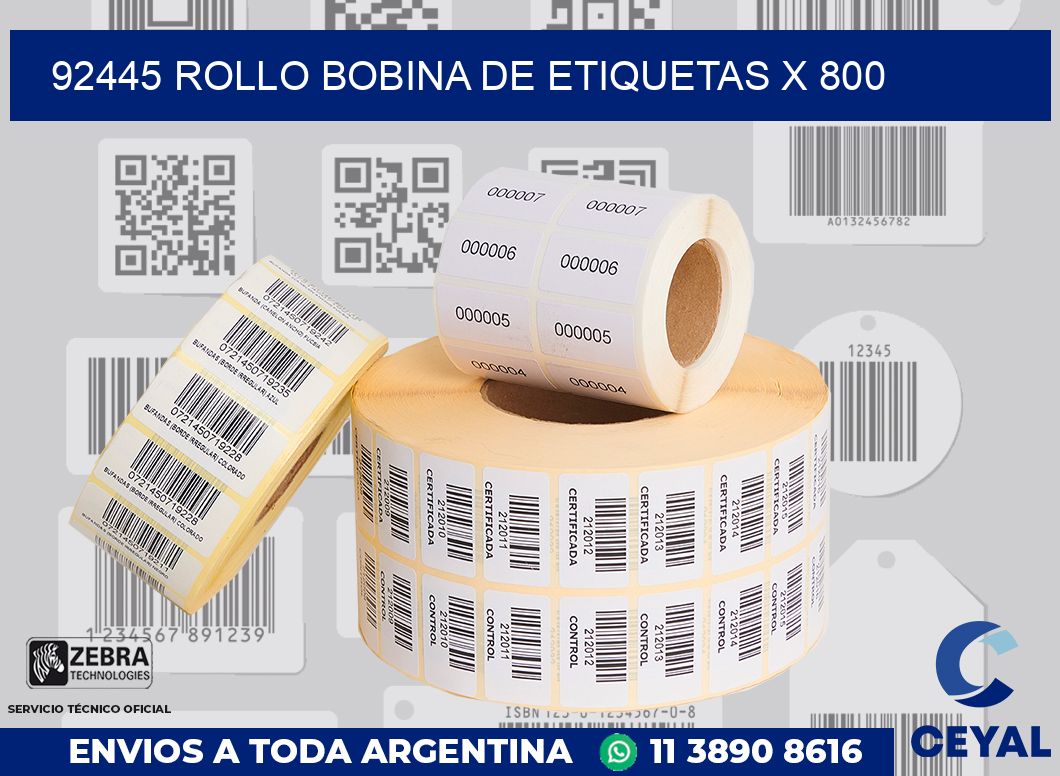 92445 Rollo bobina de etiquetas x 800