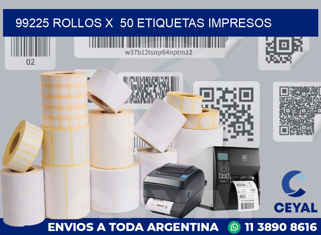 99225 Rollos x  50 etiquetas impresos