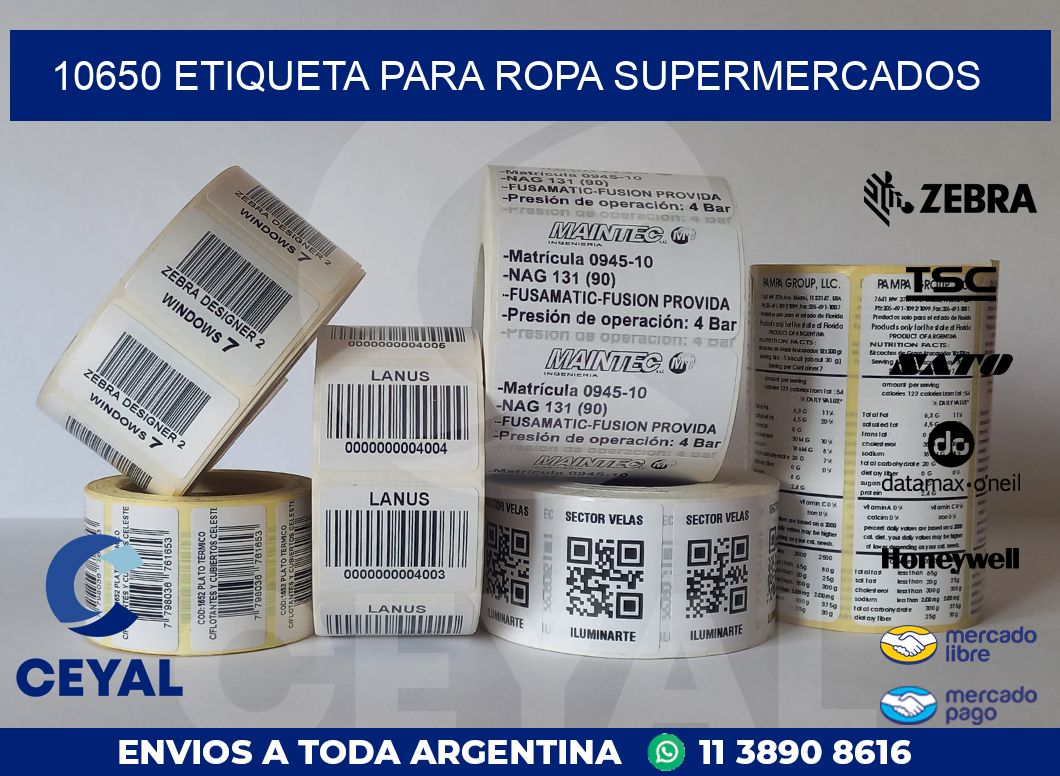 10650 ETIQUETA PARA ROPA SUPERMERCADOS