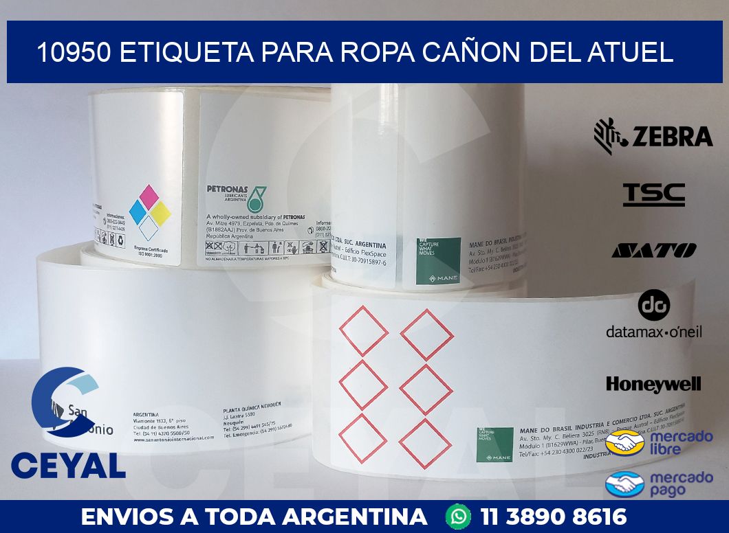 10950 ETIQUETA PARA ROPA CAÑON DEL ATUEL