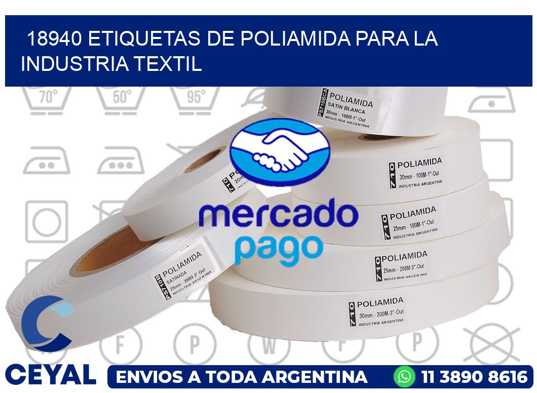 18940 ETIQUETAS DE POLIAMIDA PARA LA INDUSTRIA TEXTIL