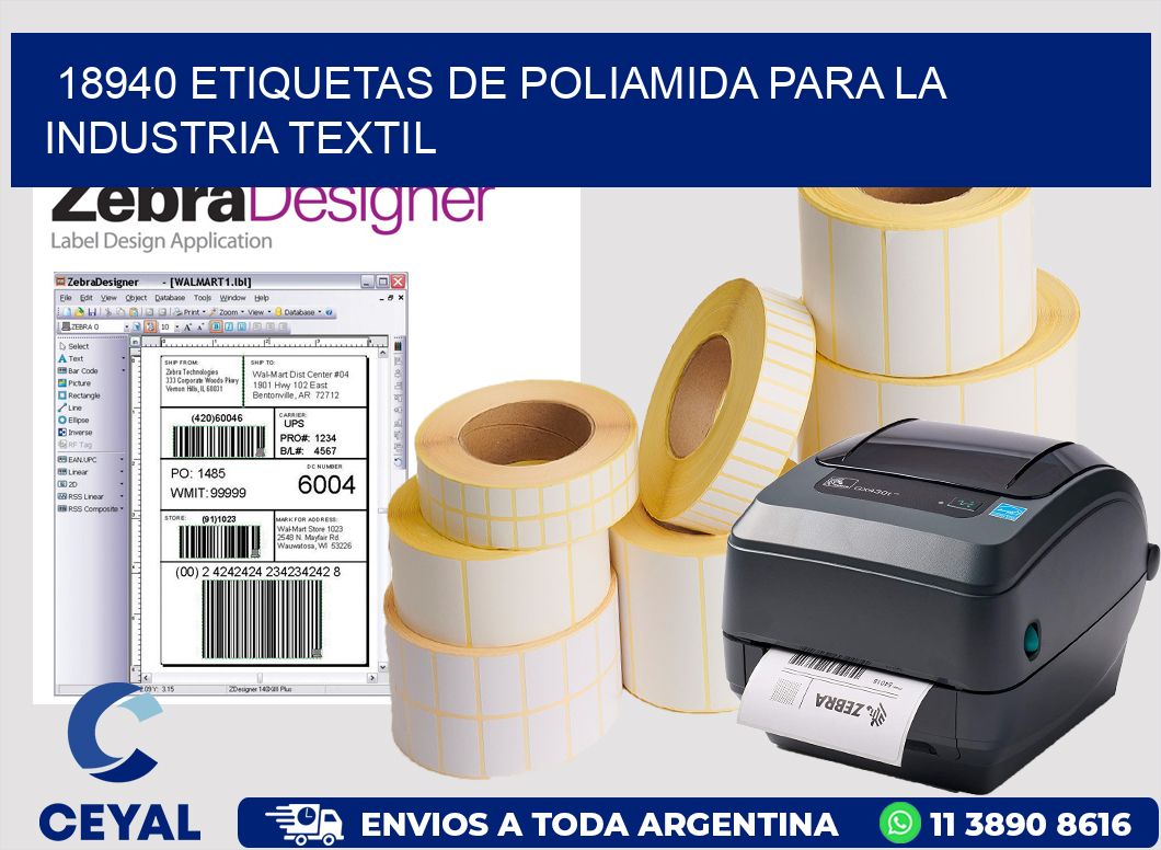 18940 ETIQUETAS DE POLIAMIDA PARA LA INDUSTRIA TEXTIL
