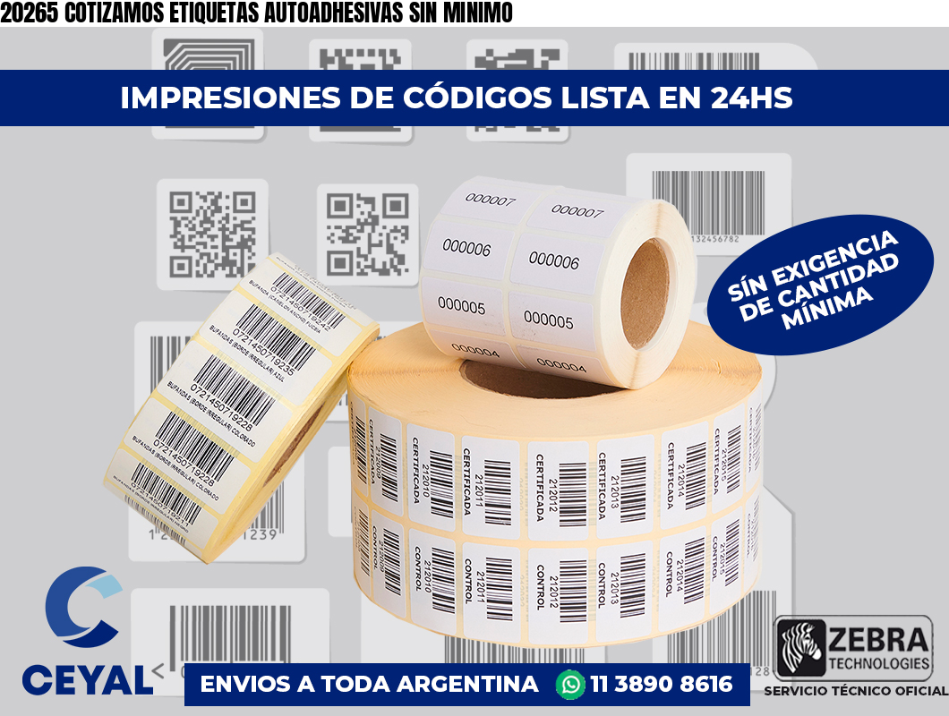 20265 COTIZAMOS ETIQUETAS AUTOADHESIVAS SIN MINIMO