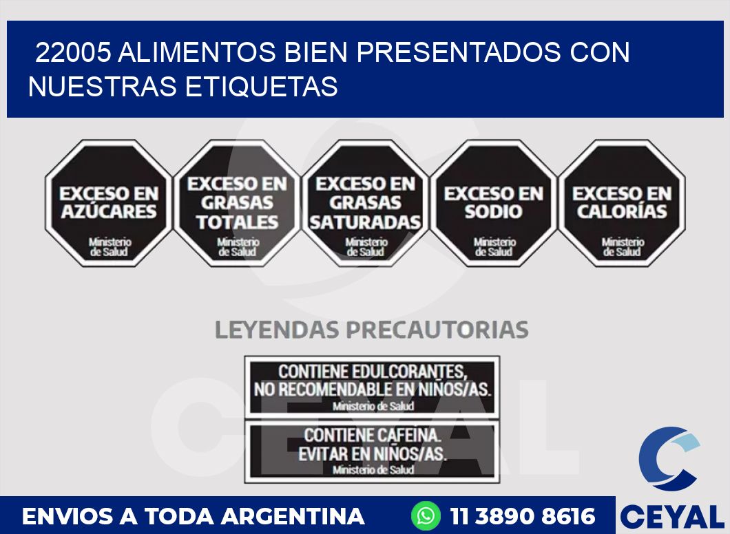 22005 ALIMENTOS BIEN PRESENTADOS CON NUESTRAS ETIQUETAS
