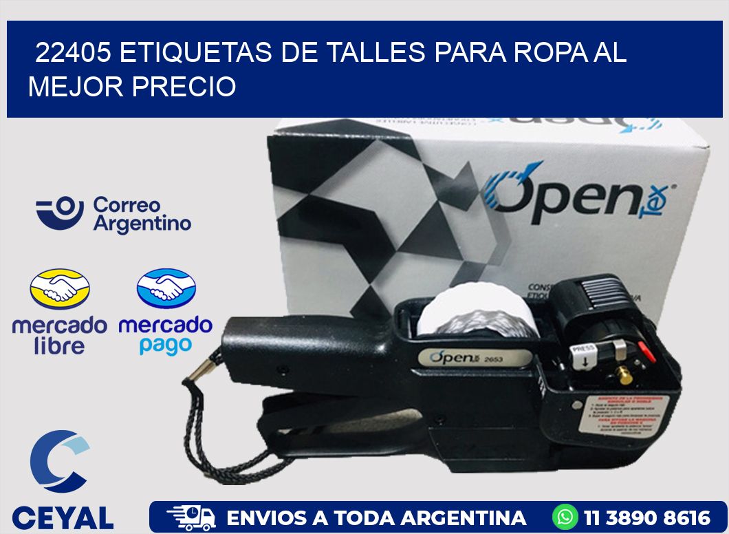 22405 ETIQUETAS DE TALLES PARA ROPA AL MEJOR PRECIO