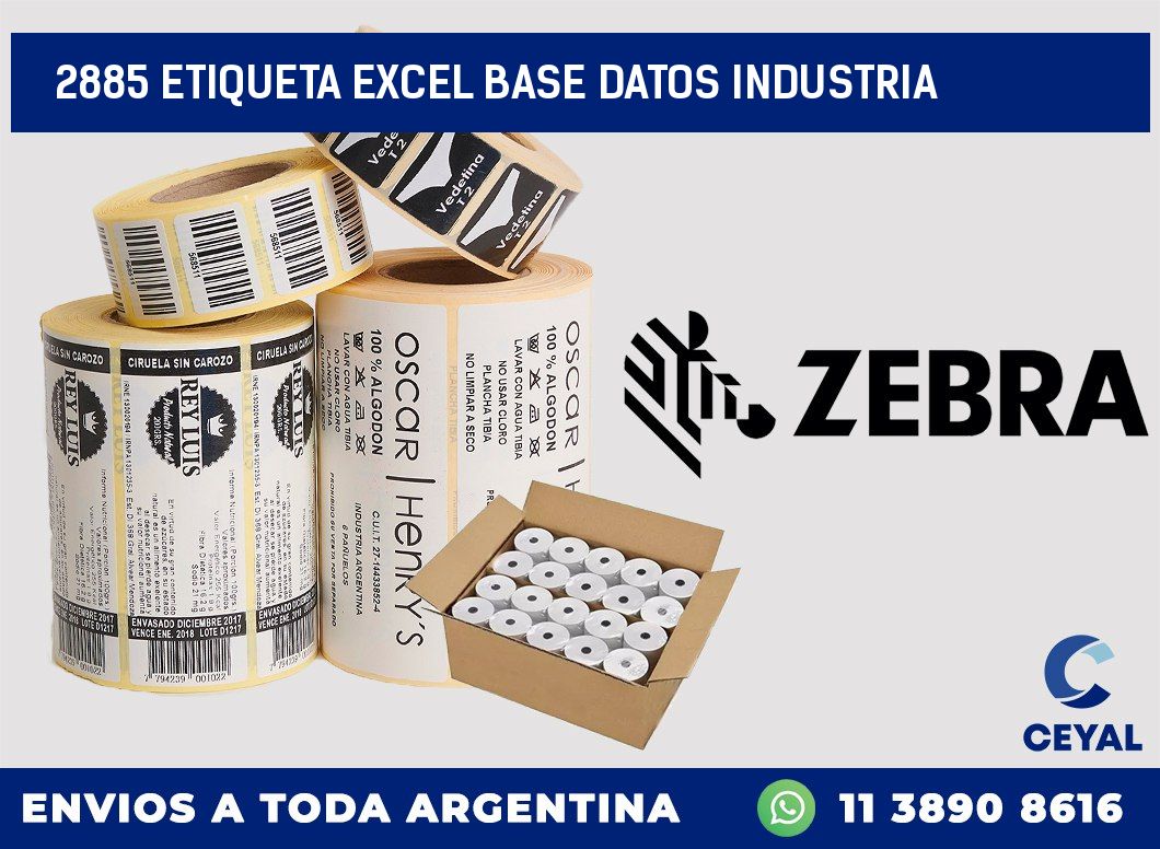 2885 etiqueta excel base datos industria