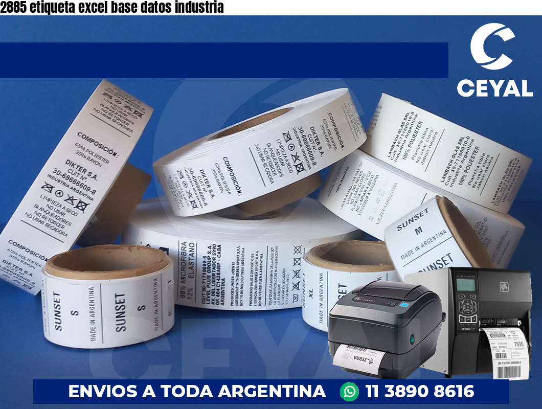 2885 etiqueta excel base datos industria