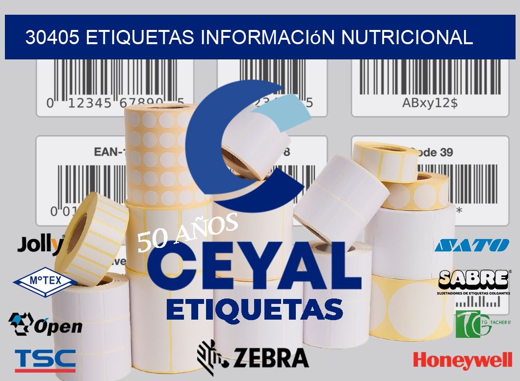 30405 etiquetas Información nutricional