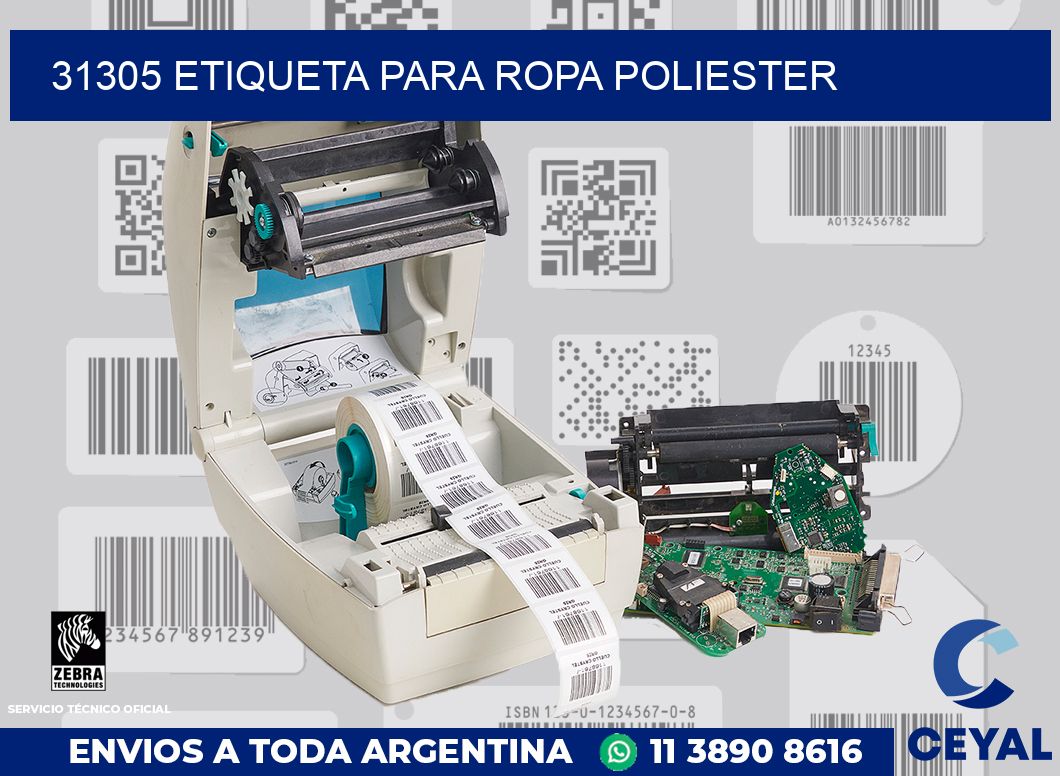 31305 ETIQUETA PARA ROPA POLIESTER